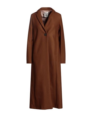 Semicouture Woman Coat Camel Size 6 Virgin Wool, Polyamide In Beige