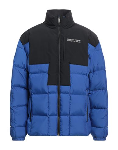 Marcelo Burlon County Of Milan Marcelo Burlon Cross Block Logo Down Jacket In Blue