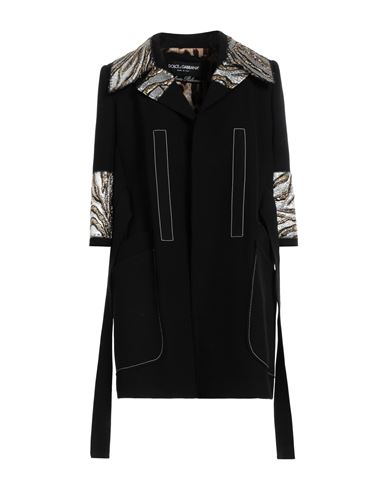 Dolce & Gabbana Woman Coat Black Size 2 Polyester, Virgin Wool, Silk, Acrylic, Polyamide