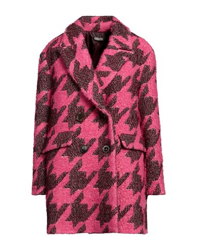 Maliparmi Malìparmi Woman Coat Fuchsia Size 6 Acrylic, Cotton, Virgin Wool, Polyester In Pink