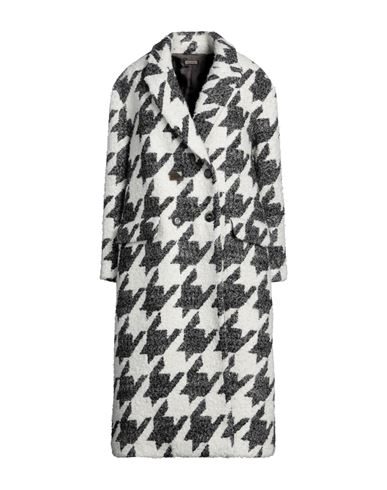 Maliparmi Malìparmi Woman Coat Off White Size 10 Acrylic, Cotton, Virgin Wool, Polyester In White
