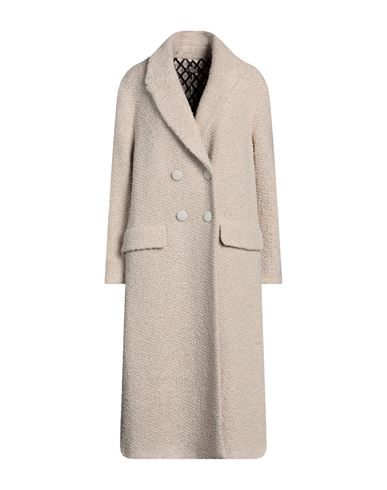 Maliparmi Malìparmi Woman Coat Beige Size 8 Acrylic, Cotton, Virgin Wool, Polyester, Viscose