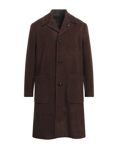 Officina 36 Man Coat Dark Brown Size 42 Acrylic, Polyester, Virgin Wool In Burgundy