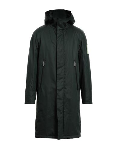 Shop Alessandro Dell'acqua Man Coat Dark Green Size 42 Cotton, Nylon