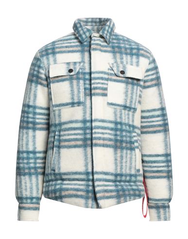 Afterlabel After/label Man Down Jacket Slate Blue Size Xl Virgin Wool, Polyester