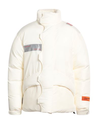 Heron Preston Man Jacket Ivory Size L Polyester, Cotton In White
