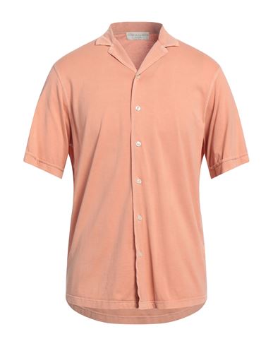 Filippo De Laurentiis Man Shirt Salmon Pink Size 50 Cotton In Orange