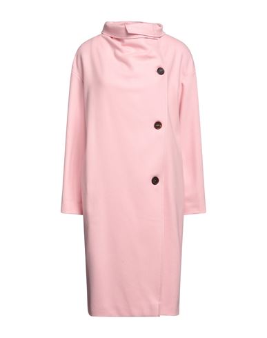 Erika Cavallini Woman Coat Light Pink Size 8 Virgin Wool, Polyamide