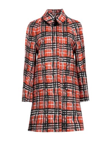 Burberry Woman Overcoat Tomato Red Size 0 Cotton