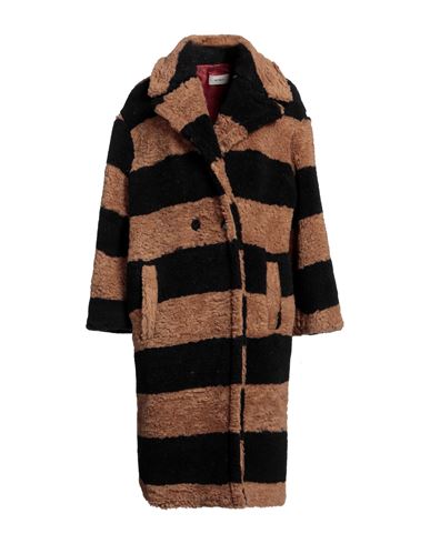 Vicolo Woman Coat Camel Size M Acrylic, Polyester, Wool In Beige