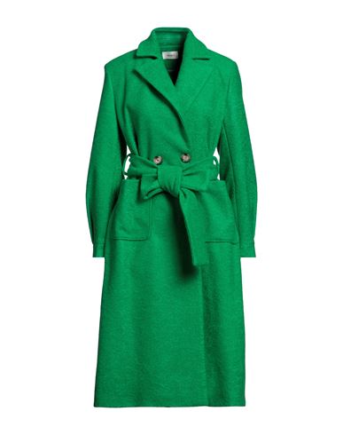 Vicolo Woman Coat Green Size L Wool, Polyester