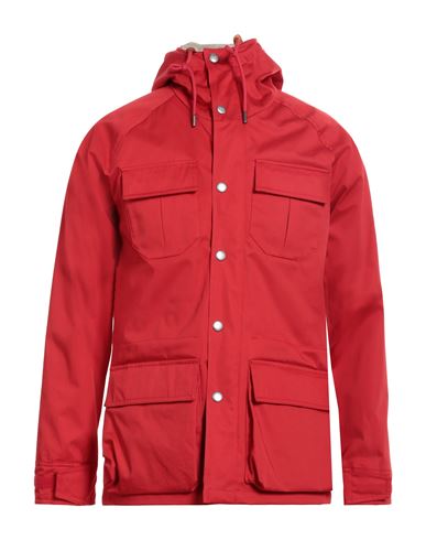 Holubar Man Overcoat & Trench Coat Red Size 4 Cotton, Polyurethane