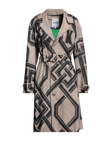 Koché Woman Overcoat Khaki Size M Acetate, Cotton, Polyester In Beige