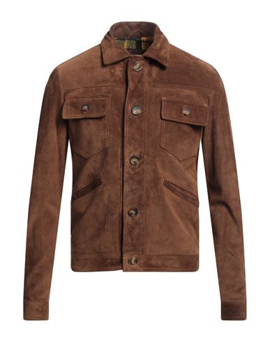 Blusotto Man Jacket Brown Size Xxl Soft Leather