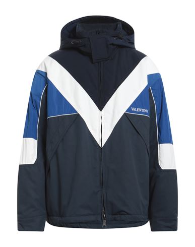 Valentino Garavani Man Jacket Navy Blue Size 44 Polyester, Cotton, Polyamide