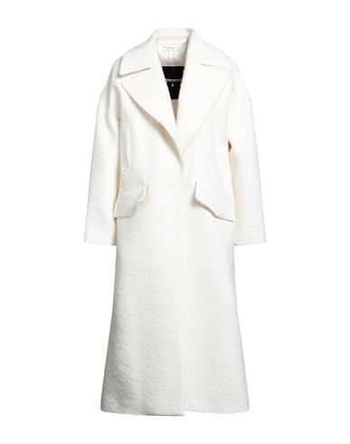 Patrizia Pepe Woman Coat White Size 4 Cotton, Wool, Polyester, Acrylic
