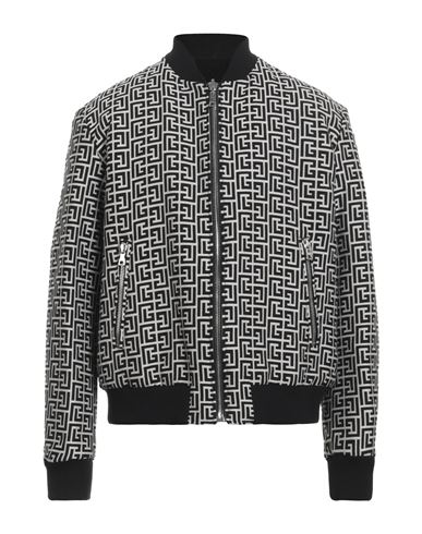 Balmain Monogram-pattern Reversible Bomber Jacket In Black
