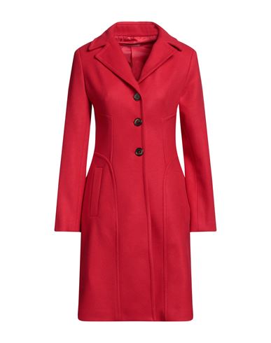 Biancoghiaccio Woman Coat Red Size 10 Acrylic, Polyethylene, Wool