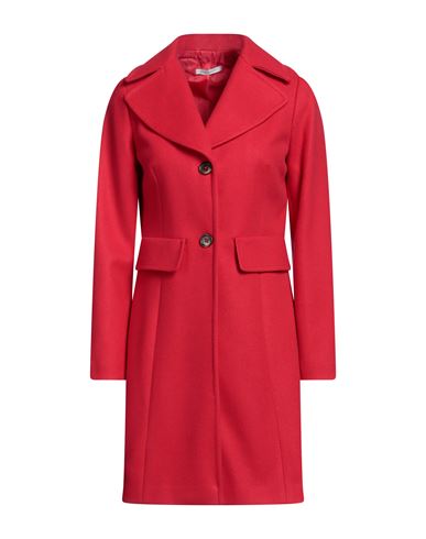Biancoghiaccio Woman Coat Red Size 8 Acrylic, Polyethylene, Wool