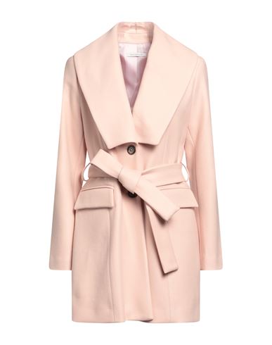Biancoghiaccio Woman Coat Light Pink Size 10 Acrylic, Polyethylene, Wool