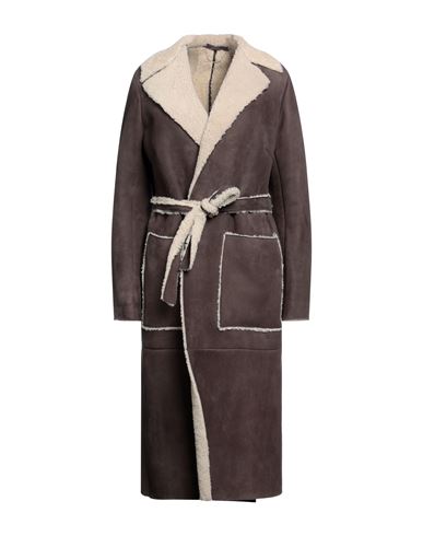 Salvatore Santoro Woman Coat Brown Size 8 Sheepskin