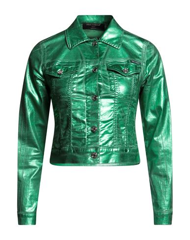 Dolce & Gabbana Woman Jacket Green Size 4 Cotton, Elastane