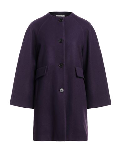 Biancoghiaccio Woman Coat Purple Size 4 Acrylic, Polyethylene, Wool