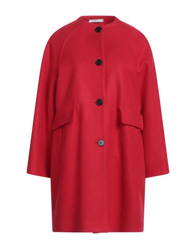 Biancoghiaccio Woman Coat Red Size 12 Acrylic, Polyethylene, Wool