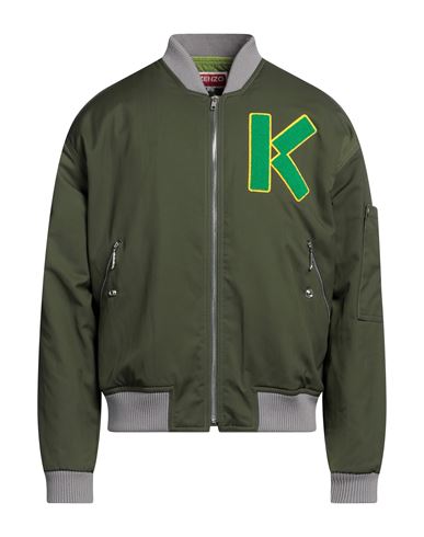 Kenzo Man Jacket Military Green Size S Polyester, Polyamide, Acrylic, Cotton, Elastane