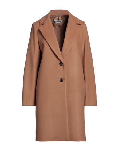 Shop Biancoghiaccio Woman Coat Camel Size 10 Polyester In Beige