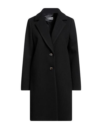Biancoghiaccio Woman Coat Black Size 10 Polyester