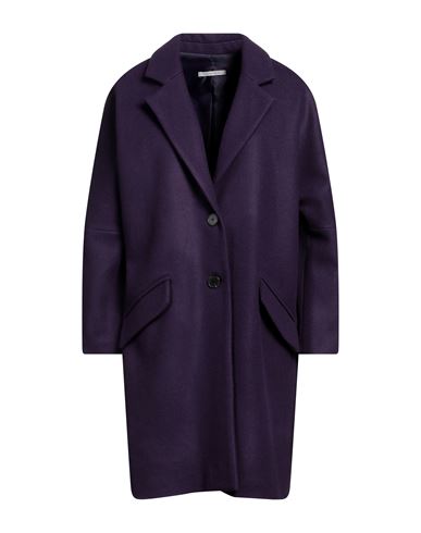 Biancoghiaccio Woman Coat Purple Size 8 Acrylic, Polyethylene, Wool