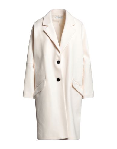 Biancoghiaccio Woman Coat Cream Size 6 Acrylic, Polyethylene, Wool In White