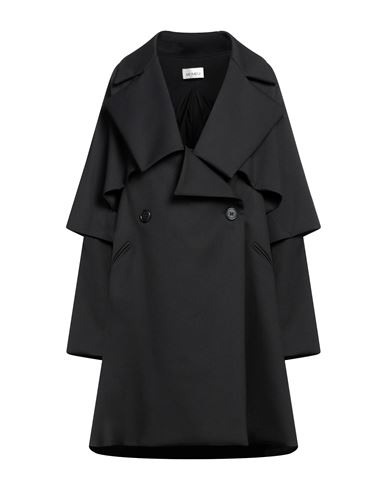 Meimeij Woman Overcoat & Trench Coat Black Size 6 Polyester, Wool, Elastane, Acetate