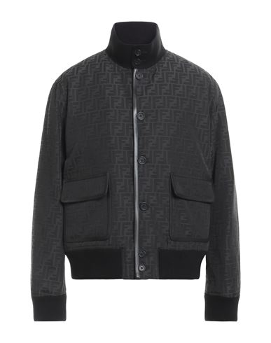 Fendi Man Jacket Steel Grey Size 46 Polyester, Cotton