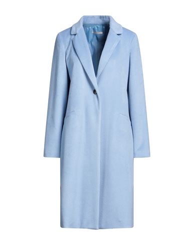 Biancoghiaccio Woman Coat Light Blue Size 8 Polyester, Acrylic, Wool