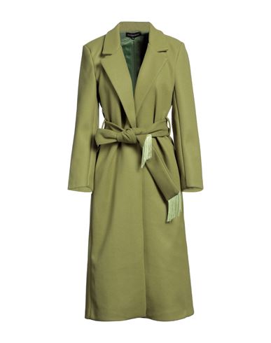 Vanessa Scott Woman Coat Green Size L Polyester, Viscose, Elastane