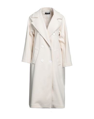 Shop Vanessa Scott Woman Coat Ivory Size M Polyester, Viscose, Elastic Fibres In White
