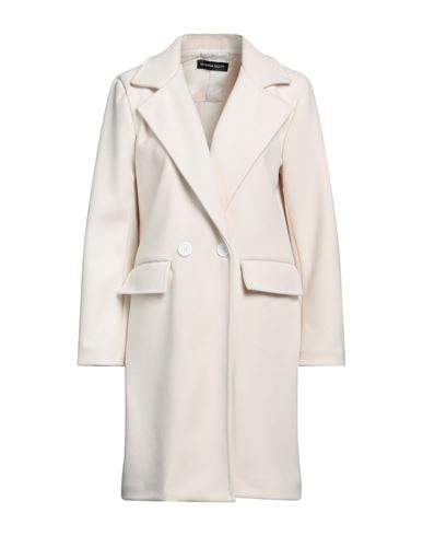 Vanessa Scott Woman Coat Off White Size L Polyester, Viscose, Elastic Fibres