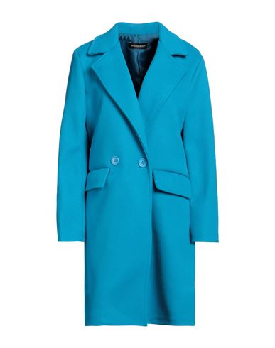 Vanessa Scott Woman Coat Turquoise Size S Polyester, Viscose, Elastic Fibres In Blue