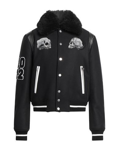 Shop Amiri Man Jacket Black Size 40 Wool, Nylon, Ovine Leather, Shearling