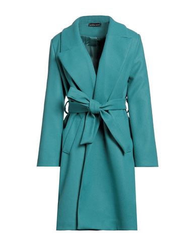 Vanessa Scott Woman Coat Turquoise Size Onesize Polyester, Viscose, Elastane In Blue