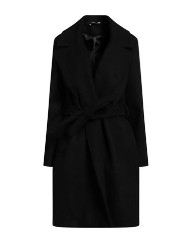 Shop Vanessa Scott Woman Coat Black Size Onesize Polyester, Viscose, Elastane