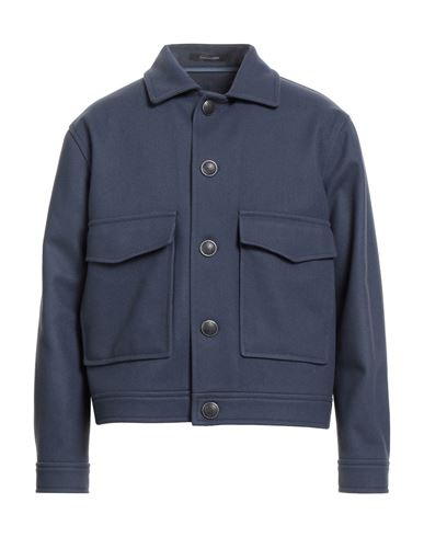 Tagliatore Blue Linen Short Blouson In Blue