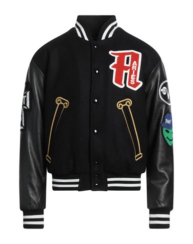 Aries Logo-appliqué Wool Varsity Jacket In Black