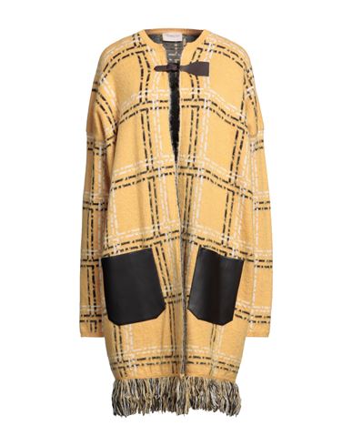 Drumohr Woman Coat Yellow Size S Wool, Polyamide, Mohair Wool