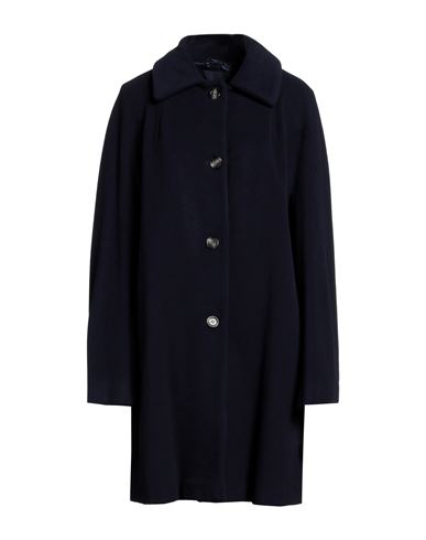 Blue Les Copains Woman Coat Midnight Blue Size 12 Wool, Polyamide, Cashmere