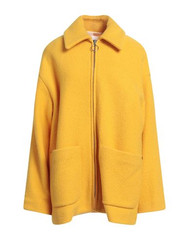 Ottod'ame Woman Coat Ocher Size 8 Virgin Wool In Yellow