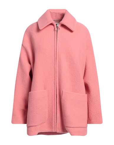 Ottod'ame Woman Coat Salmon Pink Size 8 Virgin Wool