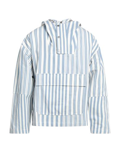 Shop Maison Kitsuné Man Jacket Azure Size L Cotton, Linen In Blue